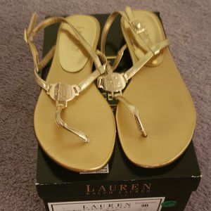 Ralph Lauren gold sandals